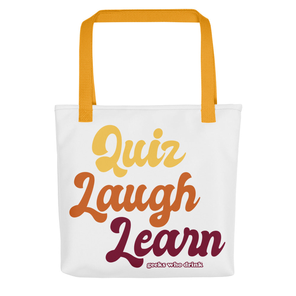 Quiz, Laugh, Learn Tote Bag